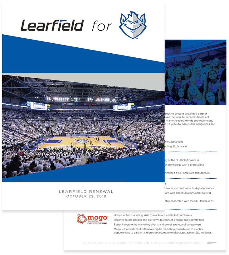 example of Learfield printed contract renewal for St. Louis University